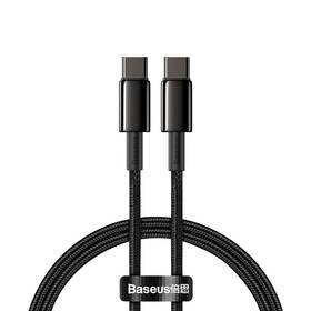 Kabel Baseus Tungsten Gold USB-C/USB-C, 100W, 1m černý

