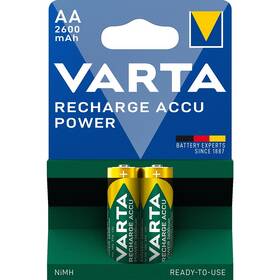 Baterie nabíjecí Varta AA, HR06, 2600mAh, Ni-MH, blistr 2ks 

