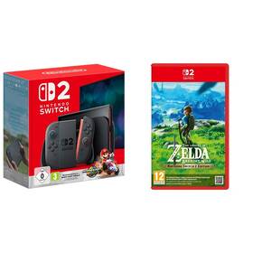 Set výrobků Nintendo Herní konzole Nintendo SWITCH 2 + Mario Kart™ World Bundle - černá + Hra Nintendo SWITCH 2 The Legend of Zelda: Breath of the Wild 
