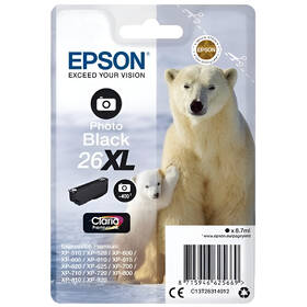 Inkoustová náplň Epson 26XL, 400 stran - foto černá 

