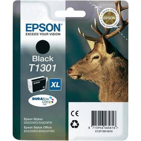 Inkoustová náplň Epson T1301, 25,4 ml černá

