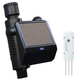 Zavlažovací systém IMMAX NEO Smart zavlažovací ventil se solárním panelem + čidlo půdní vlhkosti, Zigbee, TUYA 

