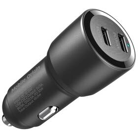 Adaptér do auta Mobile Origin 60W 2xUSB-C černý

