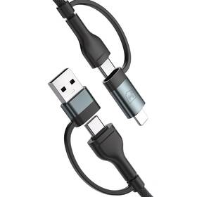 Kabel 3mk Hyper N-SERIES USB/USB-C - USB-C/Lightning, 60W, 1,2m černý


