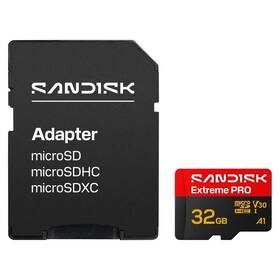 Paměťová karta SANDISK 32GB UHS-I U3 (100R/90W) + SD apaptér 

