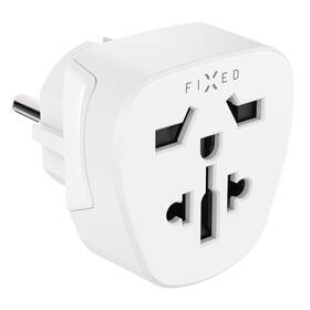 Cestovní adaptér FIXED pro UK, US, AUS do EU zásuvek bílý

