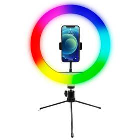 Kruhové světlo Powerton 10" RGB LED, tripod černé

