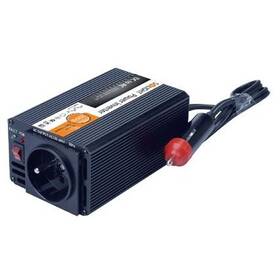 Měnič napětí Solight 12V, 200W, kovový, černý, 12V + USB 500mA 


