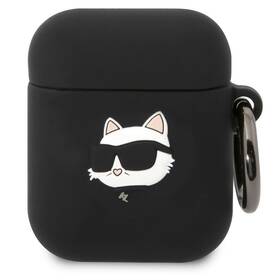 Pouzdro Karl Lagerfeld 3D Logo NFT Choupette Head na AirPods 1/2 černé

