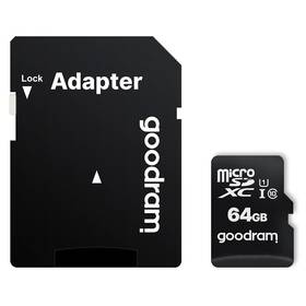 Paměťová karta Goodram MicroSDXC 64GB 10 UHS I + adaptér 

