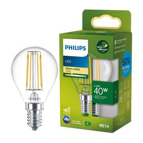 Žárovka LED Philips 40W, filament, E14, teplá bílá 


