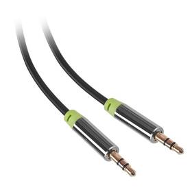 Kabel GoGEN Jack 3,5mm, 3m, pozlacené konektory černá barva
