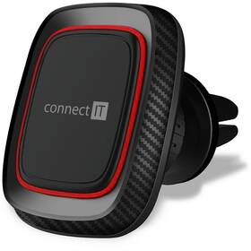 Držák na mobil Connect IT InCarz 4Strong360 Carbon, magnetický, do mřížky černý/červený

