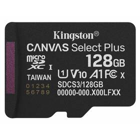 Paměťová karta Kingston Canvas Select Plus MicroSDXC 128GB UHS-I U1 (R150/W30) černá

