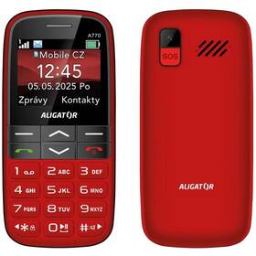 Mobilní telefon Aligator A770 Senior červená barva
