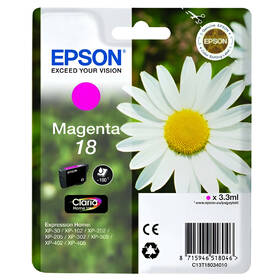 Inkoustová náplň Epson T1803, 180 stran purpurová

