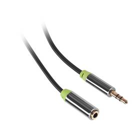Kabel GoGEN Jack 3,5mm,  2,5m, prodlužovací, pozlacené konektory černá barva
