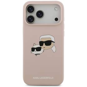 Kryt na mobil Karl Lagerfeld Liquid Silicone Double Heads MagSafe na Apple iPhone 17 Pro Max růžový

