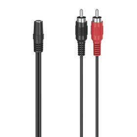 Kabel Hama jack 3,5 mm stereo / 2x cinch (RCA), 10 cm černá barva
