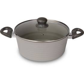 Kastrol s poklicí Lamart LT1268 STRIPE, 24cm šedý

