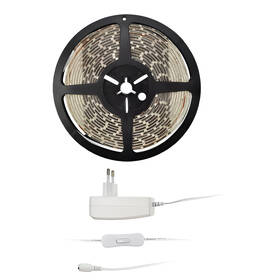 LED pásek Solight 4,8 W/m, teplá bílá 3000K, adaptér s vypínačem 

