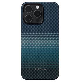 Kryt na mobil Pitaka MagEZ 4 moonrise na Apple Iphone 15 Pro Max černý/modrý

