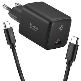 Nabíječka do sítě Spigen Essential 45W, USB-C + USB-C kabel černá

