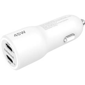 Adaptér do auta Cubenest E2C0 - 45W PD, 2x USB-C bílý

