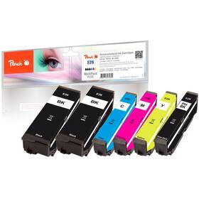 Inkoustová náplň Peach Epson 26, T2616, MultiPac Plus, 2x 7,6, 4x 6,2  ml vícebarevná

