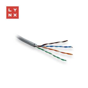 Kabel Lynx UTP Cat5e, PVC (Eca), celoměděný, vnitřní, box 305m šedý

