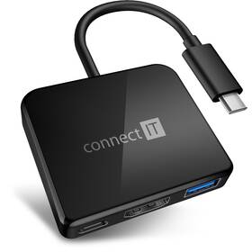USB Hub Connect IT USB-C/USB-C, HDMI, USB 3.0 černá barva
