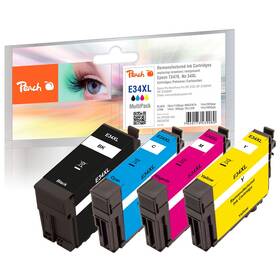 Inkoustová náplň Peach Epson 34XL, T3476, MultiPac, 1100, 3x 1045 stran vícebarevná

