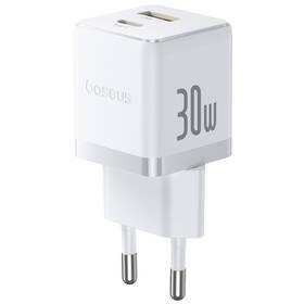 Nabíječka do sítě Baseus Palm 30W 1xUSB-A 1xUSB-C PD QC 3.0 bílá

