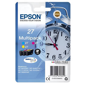 Inkoustová náplň Epson 27, 3x300 stran vícebarevná

