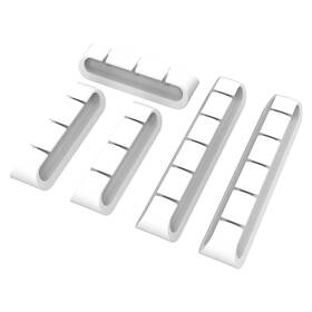 Držák AKASA Cable Cord Holder, 3x3-port + 2x5-port bílý

