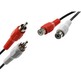 Kabel AQ 2x RCA / 2x RCA, M/F, 2,5m 

