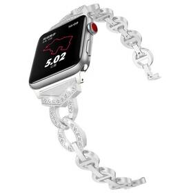 Řemínek WG crystal, kovový, na Apple Watch 38/40/41 mm stříbrný

