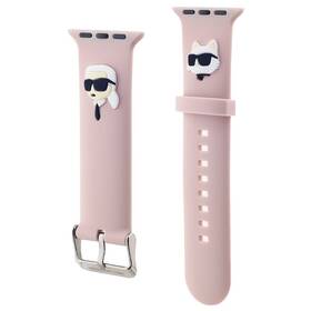 Řemínek Karl Lagerfeld Karl and Choupette Head NFT na Apple Watch 42/44/45/49mm růžový

