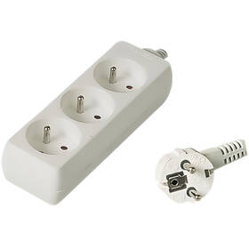 Kabel prodlužovací PremiumCord 3x zásuvka, 3m bílý

