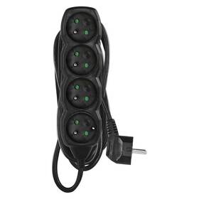 Kabel prodlužovací EMOS 4x zásuvka, 5m černá barva
