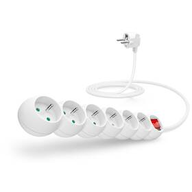 Kabel prodlužovací Connect IT 6x zásuvka, s vypínačem, 2m bílý

