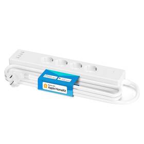 Kabel prodlužovací Meross Smart WiFi Smart Strip (HomeKit), 4× zásuvka, 4× USB, 1,8 m bílá barva
