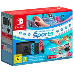 Herní konzole Nintendo Switch Neon + Switch Sports + 3 měsíce Nintendo Online (NSH083)
