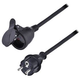 Kabel prodlužovací Solight 1 zásuvka IP44, 3 x 2.5mm2, kabel guma-neopren H07RN-F, 20 m černý


