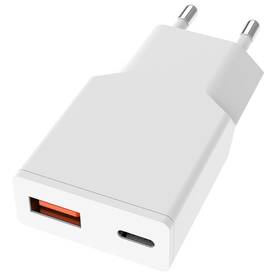 Nabíječka do sítě Solight USB A+C 20W fast charger bílý

