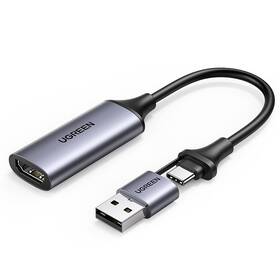 Redukce UGREEN USB, USB-C/HDMI šedá

