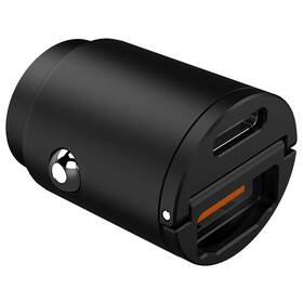 Adaptér do auta Celly Mini USB-C/USB-A, 30 W černý


