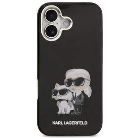 Kryt na mobil Karl Lagerfeld IML Aquarelle Karl and Choupette na Apple iPhone 17 černý

