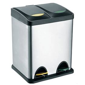 Odpadkový koš na tříděný odpad TORO 270231 černý/nerez

