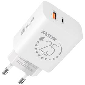 Nabíječka do sítě Obal:Me USB-A/USB-C 25W bílá

